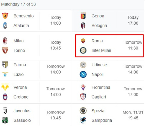 Serie A Matchday 17